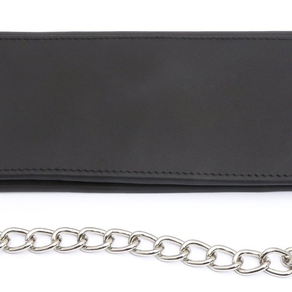 Bifold Black Checkbook Wallet with Chain - Picture 5 of 7